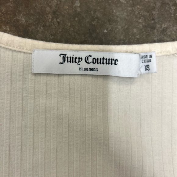 Juicy Couture Ribbed Cream Top spellout bodysuit - Picture 2 of 5